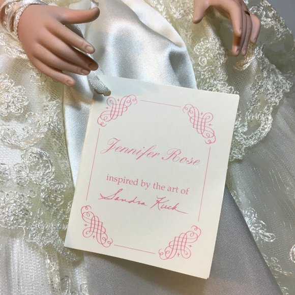 Jennifer Rose Bride Wedding Doll Sandra Kuck Hamilton Collection 18" Porcelain - Picture 10 of 12